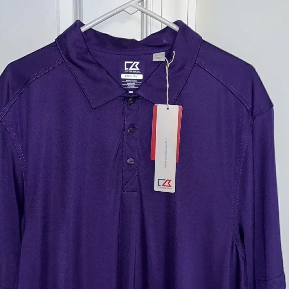 New big man purple CBDrytec C&B Poly moisture wicking Tennis Golf polo shirt XXL